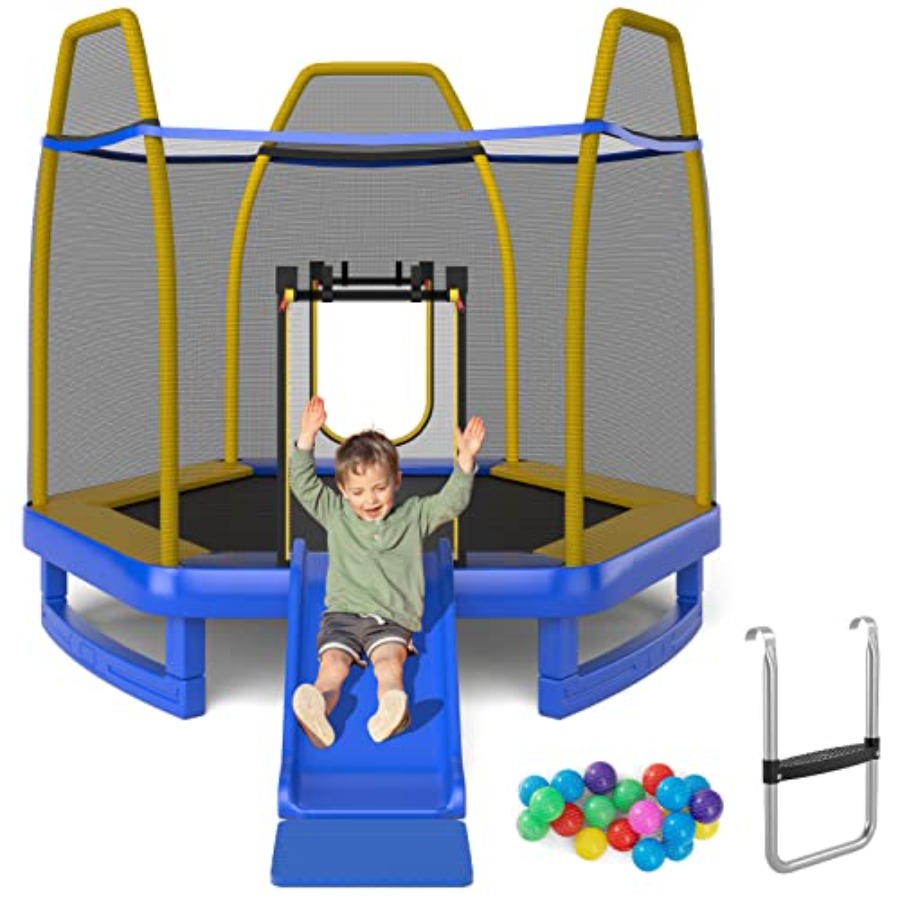 Trampoline Spring Cover - Trampolim de 7 pés com escada,