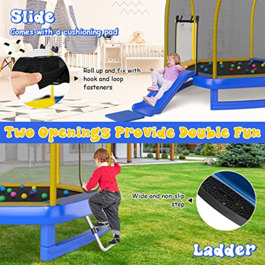Trampolim de 7 pés com escada, - Trampoline Spring Cover avaliação e preço